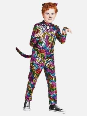 Hyde and Eek Boutique Kids Large Wild Cat - Jumpsuit, Tail & Headband Size L